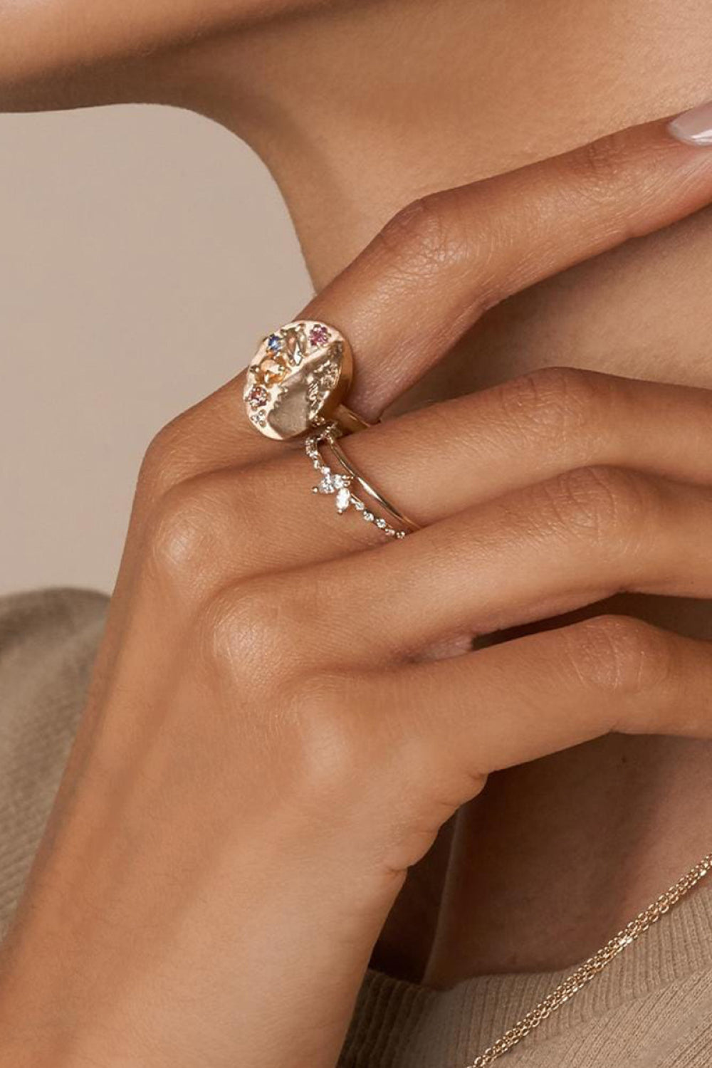 925 Sterling Silver Oil Drip Ring