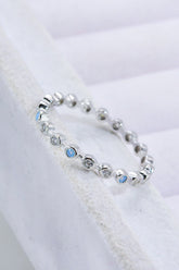 925 Sterling Silver Zircon and Natural Moonstone Ring main image 1